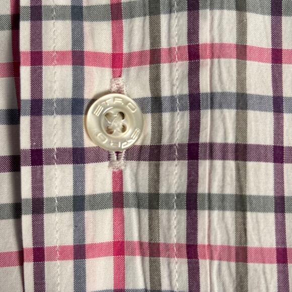 Etro Shirt Mens 42 Large Multicolor Check Plaid Made in Italy Long Sleeve Cotton - Picture 3 of 12